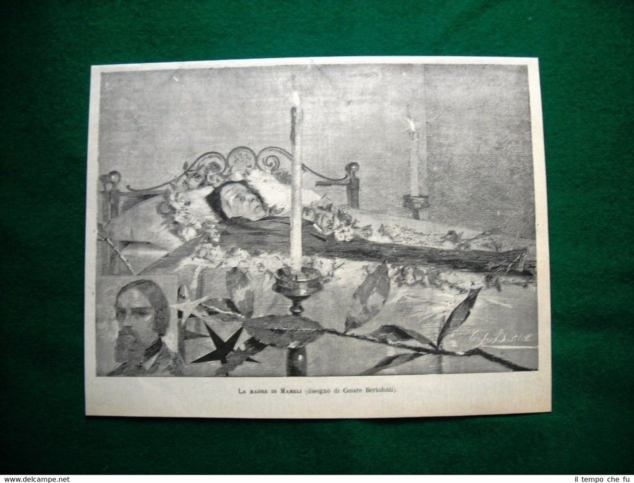 Nel 1884, la madre di Mameli, disegno di Cesare Bertolotti