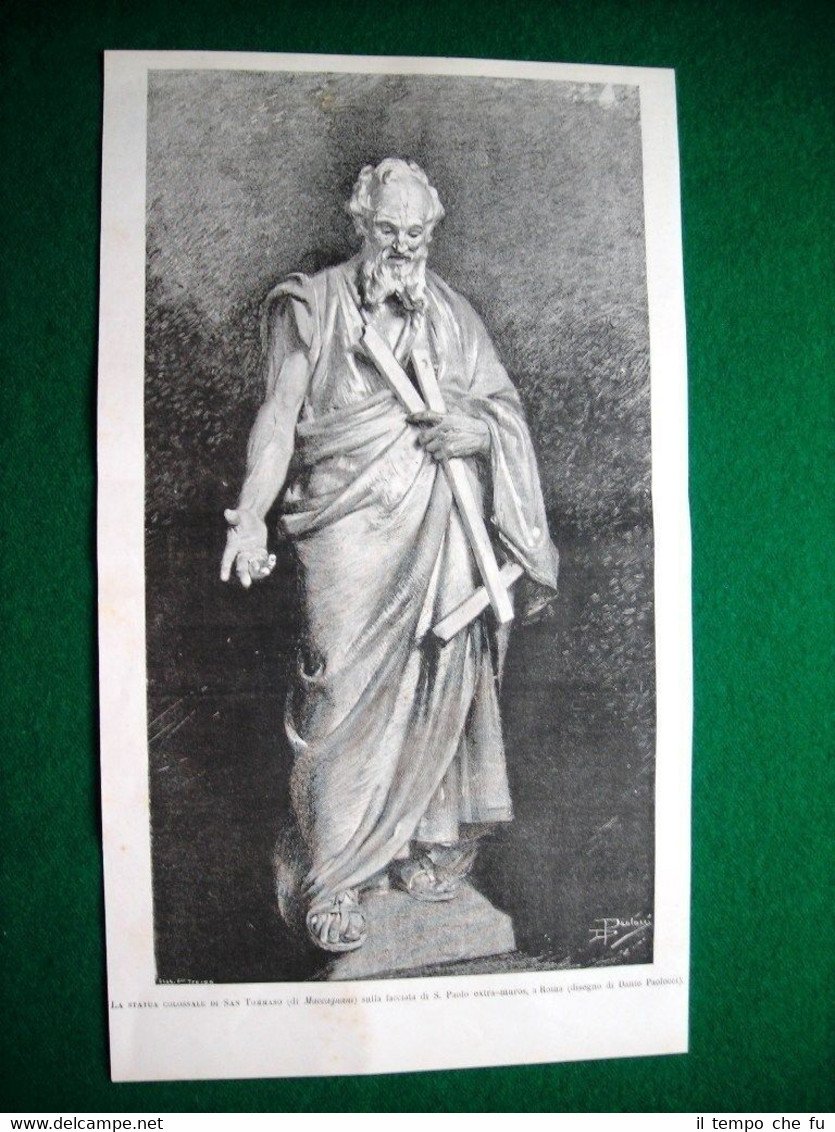 Nel 1885 a Roma - statua di San Tommaso sulla …