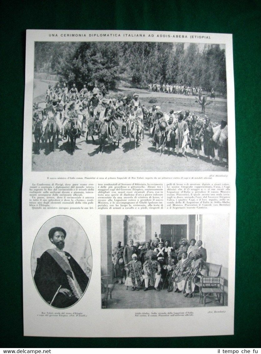 Nel 1920 in Etiopia, Addis Abeba, comm. Piacentini Ras Tafari …