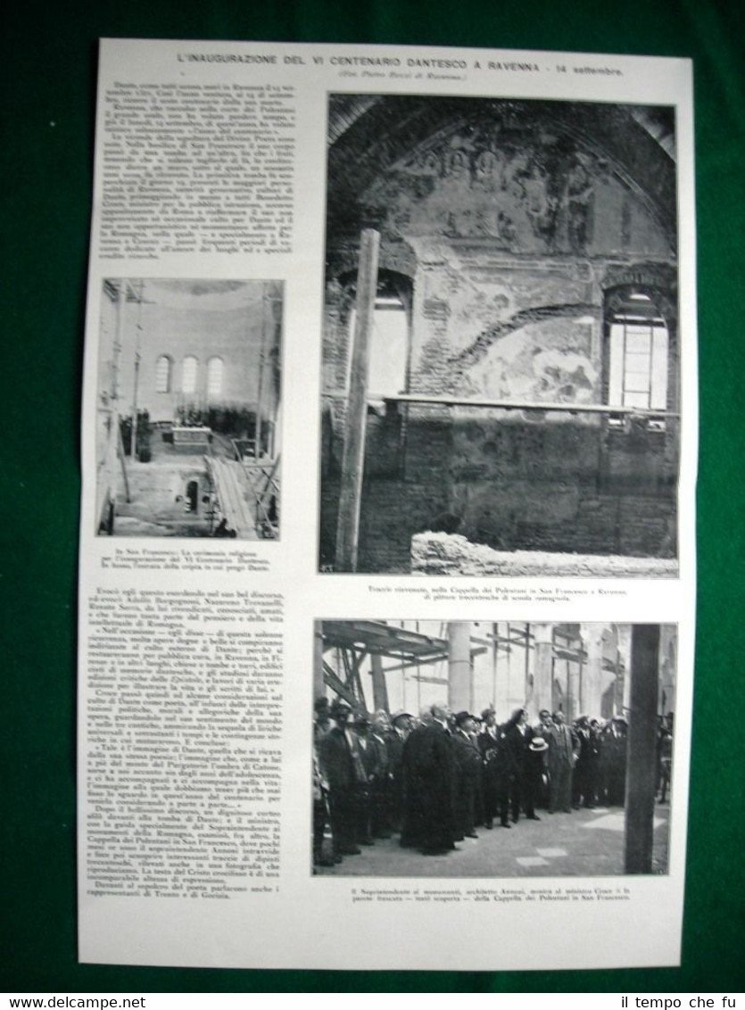 Nel 1920 Ravenna inaugurazione VI centenario dantesco ministro Croce
