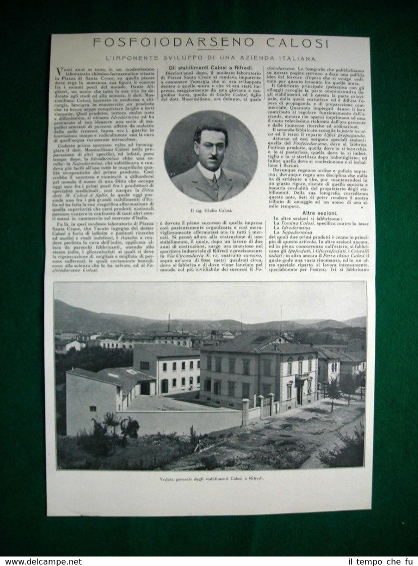 Nel 1920 stabilimenti Calosi a Rifredi Giulio Calosi Patti Rubini …