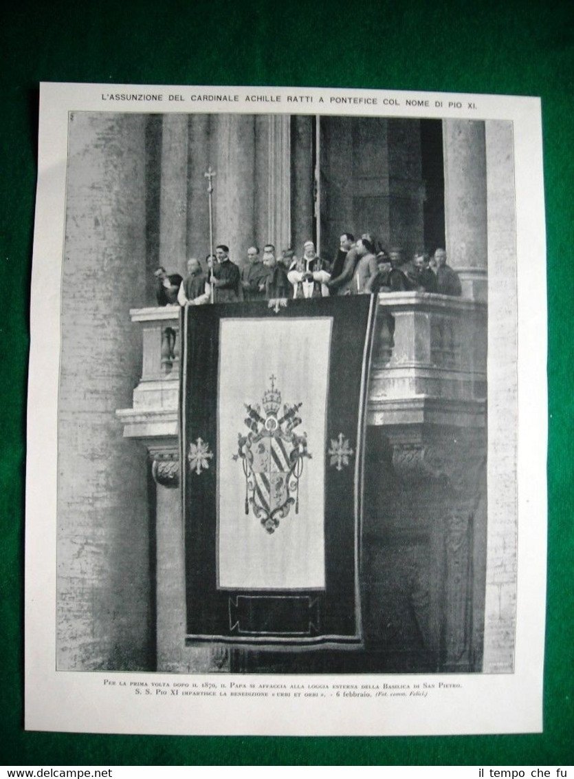 Nel 1922 Cardinale A. Ratti diventa Papa Pio XI + …