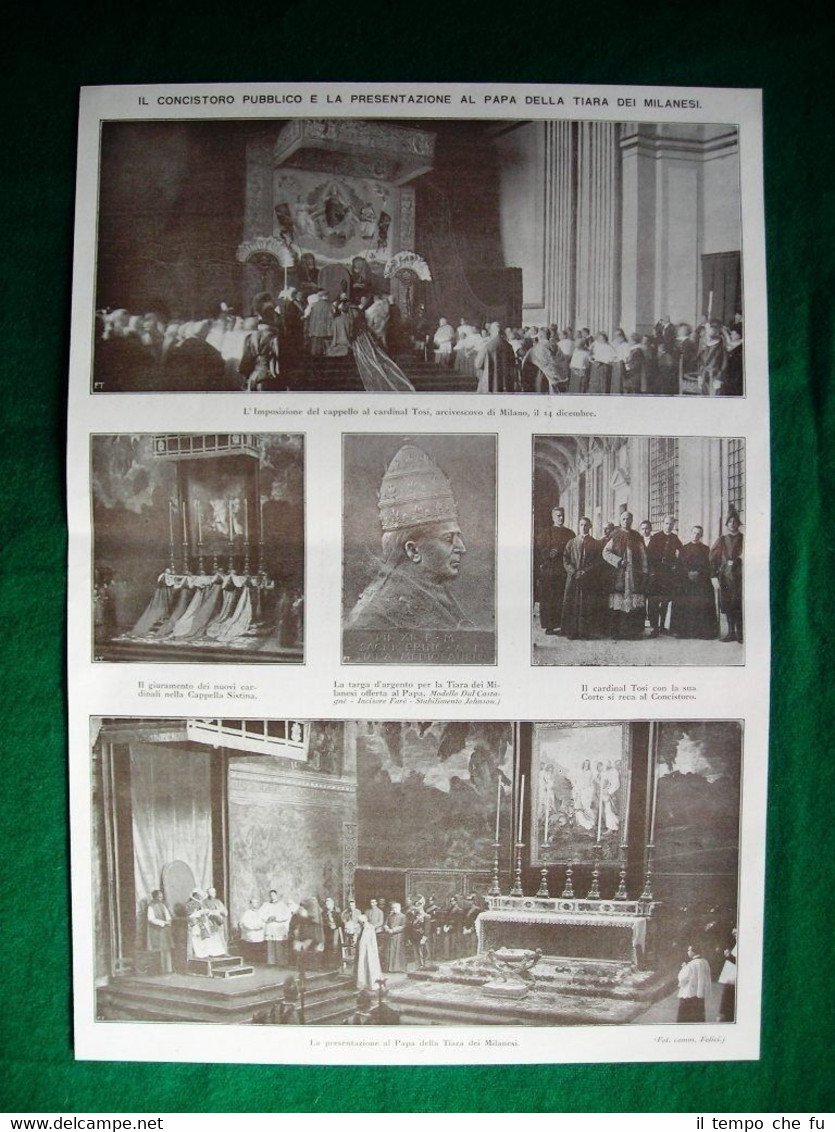 Nel 1922 Papa Pio XI Concistoro Tiara dei Milanesi cardinal …