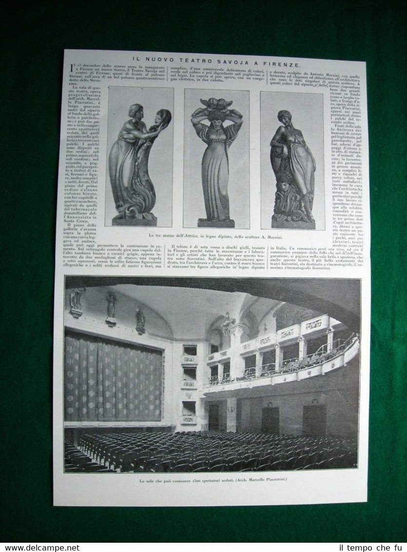 Nel 1923 Firenze Teatro Savoja le tre statue dell'Attrice di …