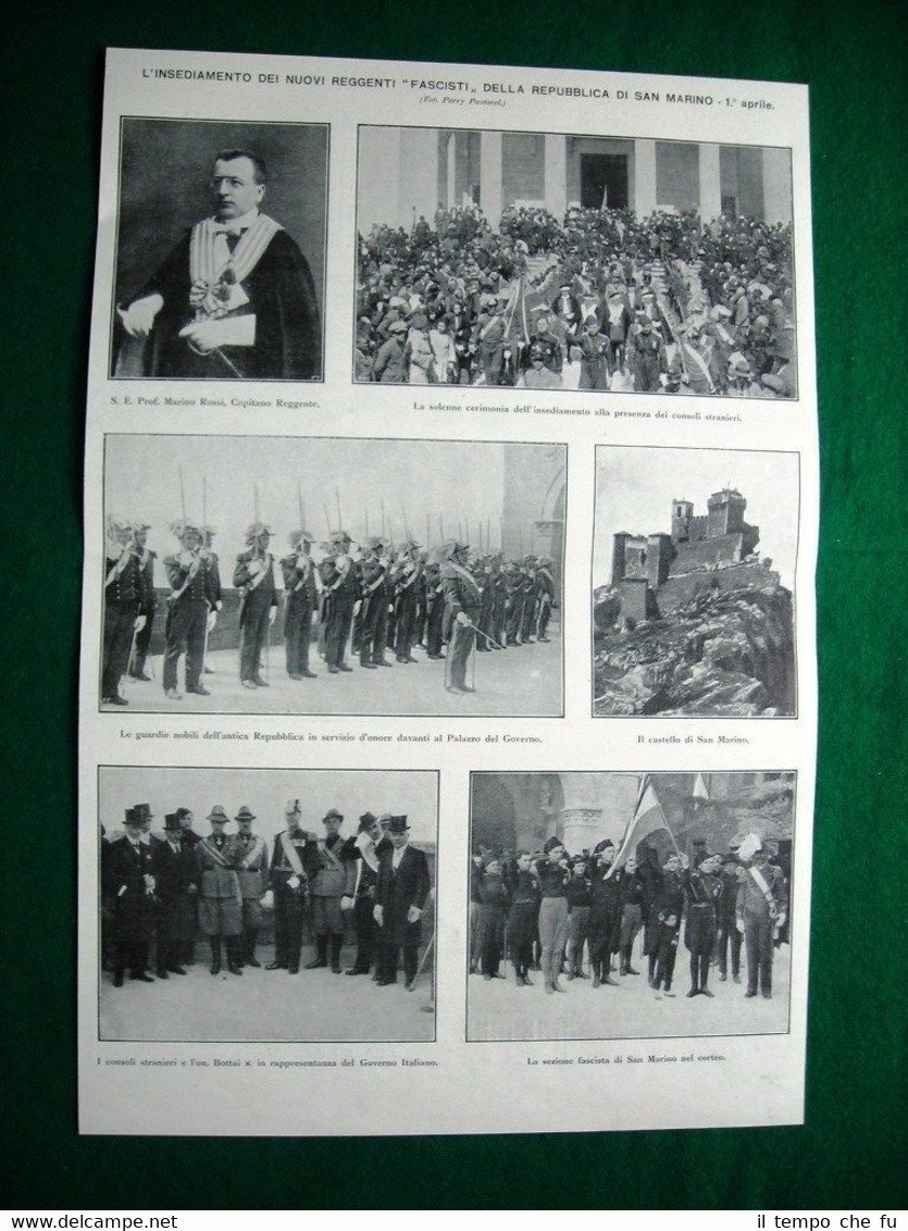 Nel 1923 Repubblica San Marino Prof. Rossi on. Bottai on. …