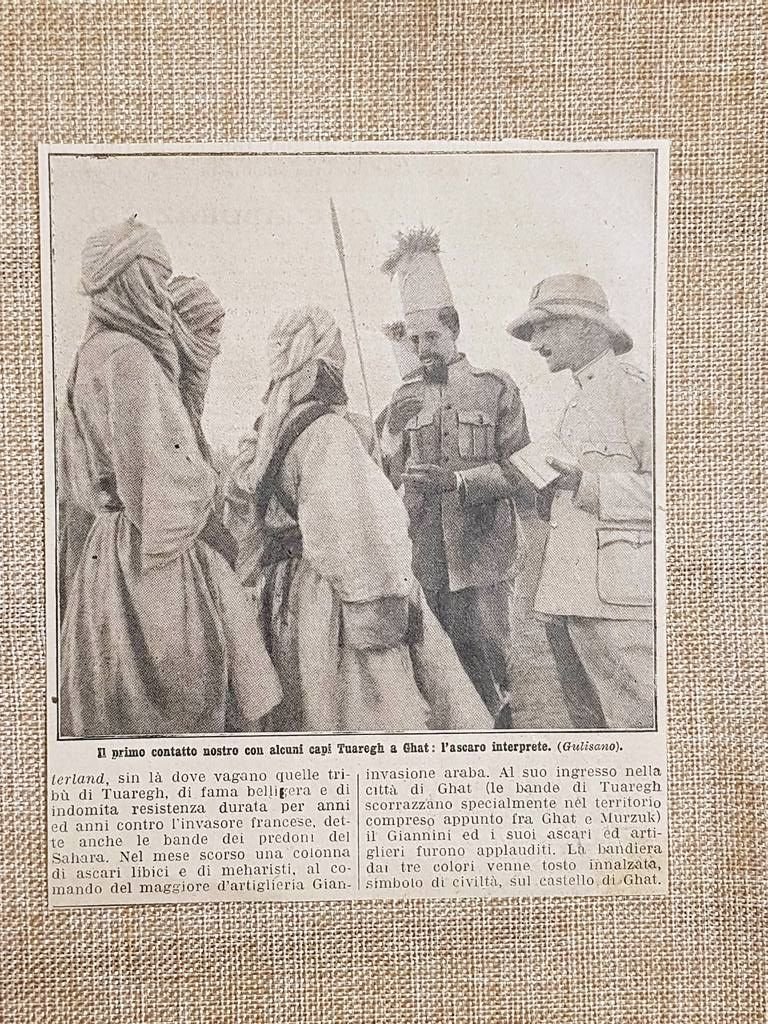 Nel Ghat o Gat nel 1914 Italiano e ascaro con …