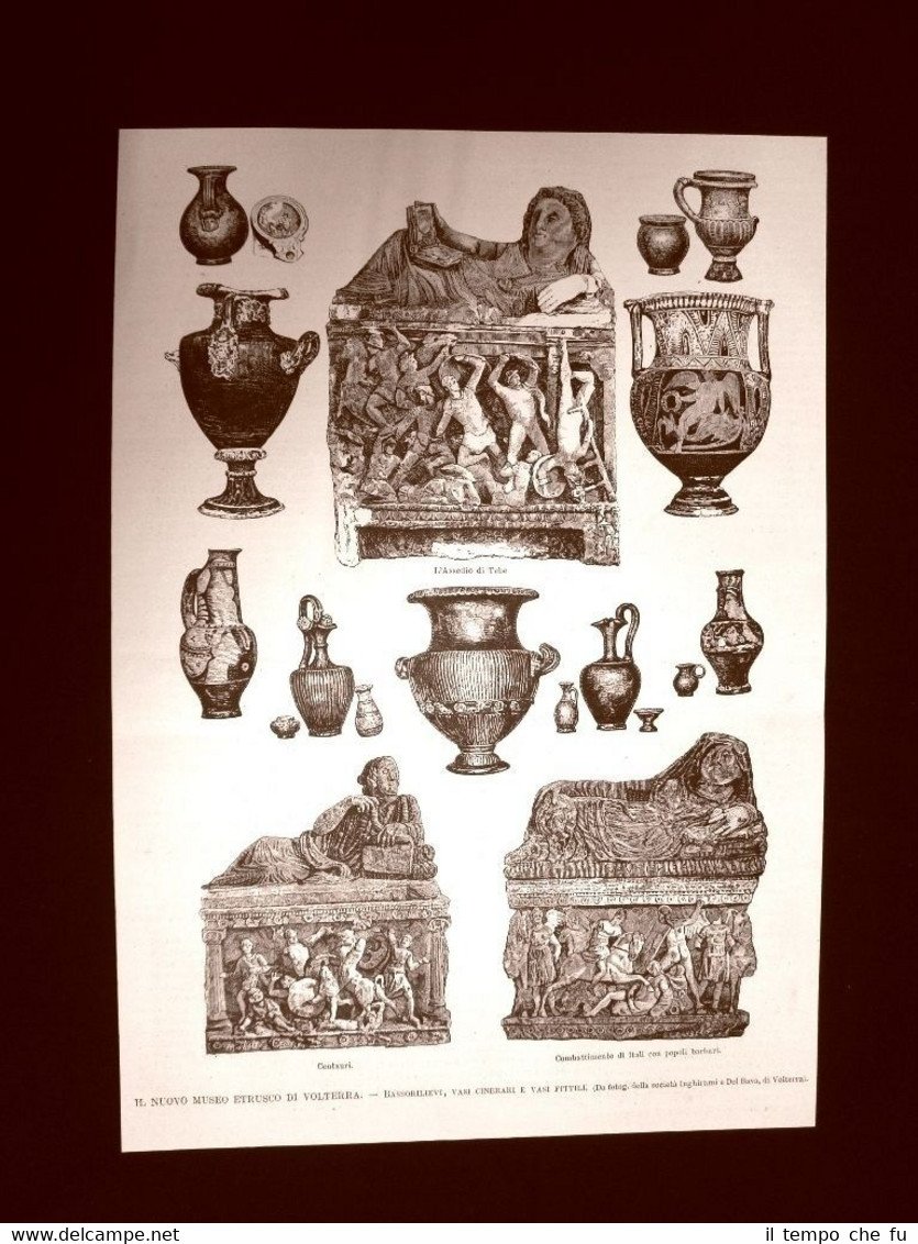 Nel Museo etrusco di Volterra nel 1877 Tebe Bassorilievi vasi …