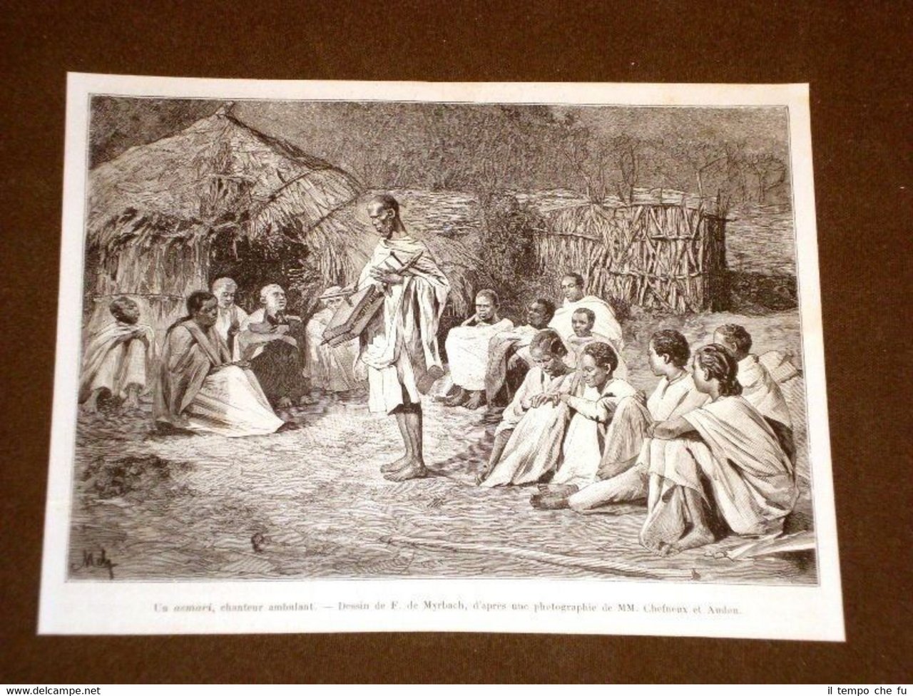 Nell'Abissinia meridionale nel 1889 Asmari Chanteur ambulant Etiopia