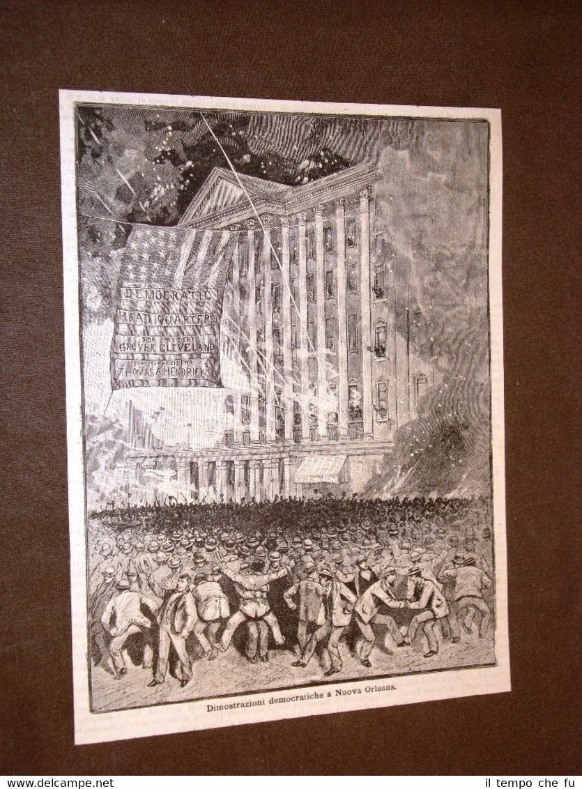 New o Nuova Orleans nel 1884 Dimostrazioni democratiche per Grover …