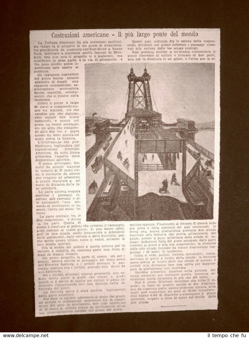 New York nel 1903 Progetto per ponte sull'Est River Sarà …