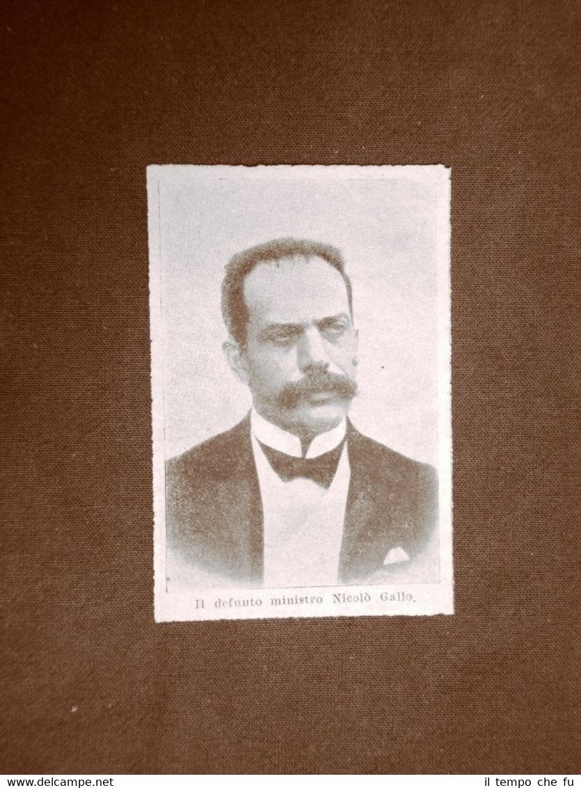 Nicolò Gallo Ministro Agrigento, 10 agosto 1849 – Roma, 7 … | Immagine principale