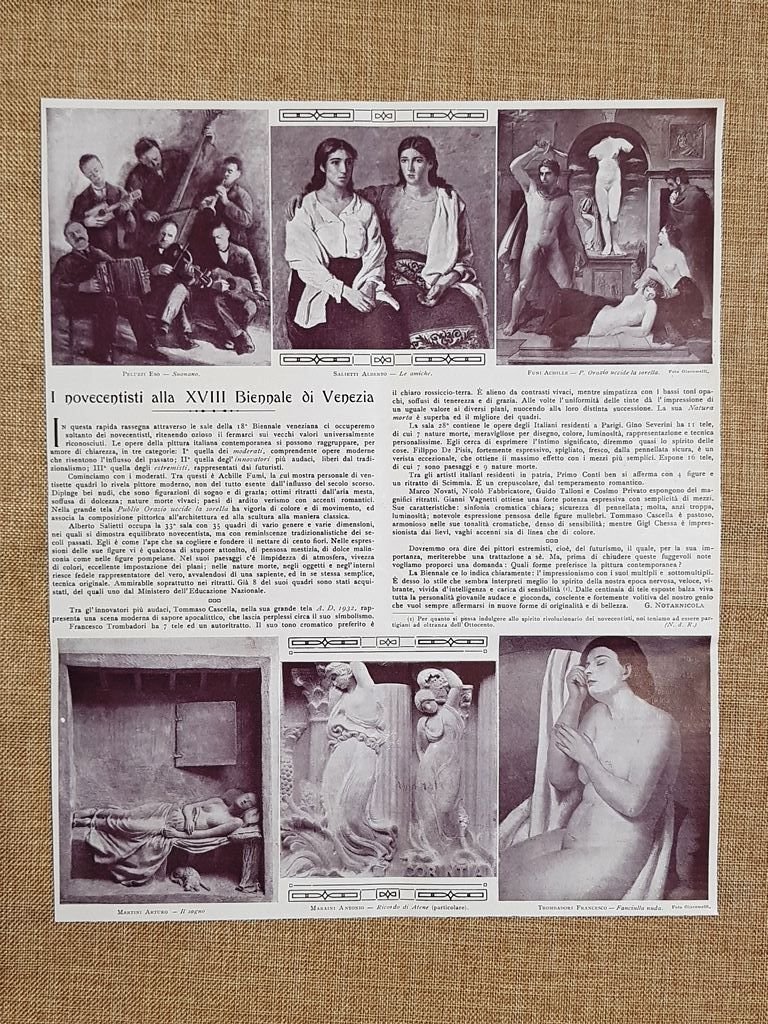 Novecentisti e avanguardie italiane XVIII Biennale di Venezia Stampa del …