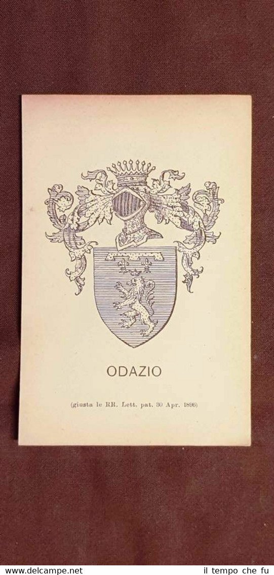 Odazio Famiglia nobile Stemma del 1880 Annuario della nobiltà