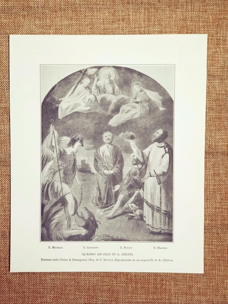 Olio di Soleri da acquarello di Chelius Chiesa di Domagnano …