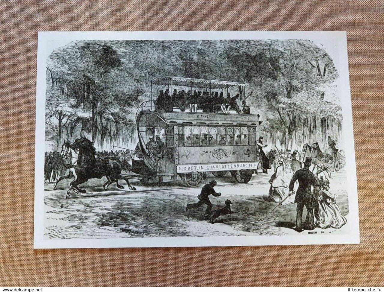 Omnibus ferroviario Berlino - Charlottenburg nel 1866 Germania Treni e …