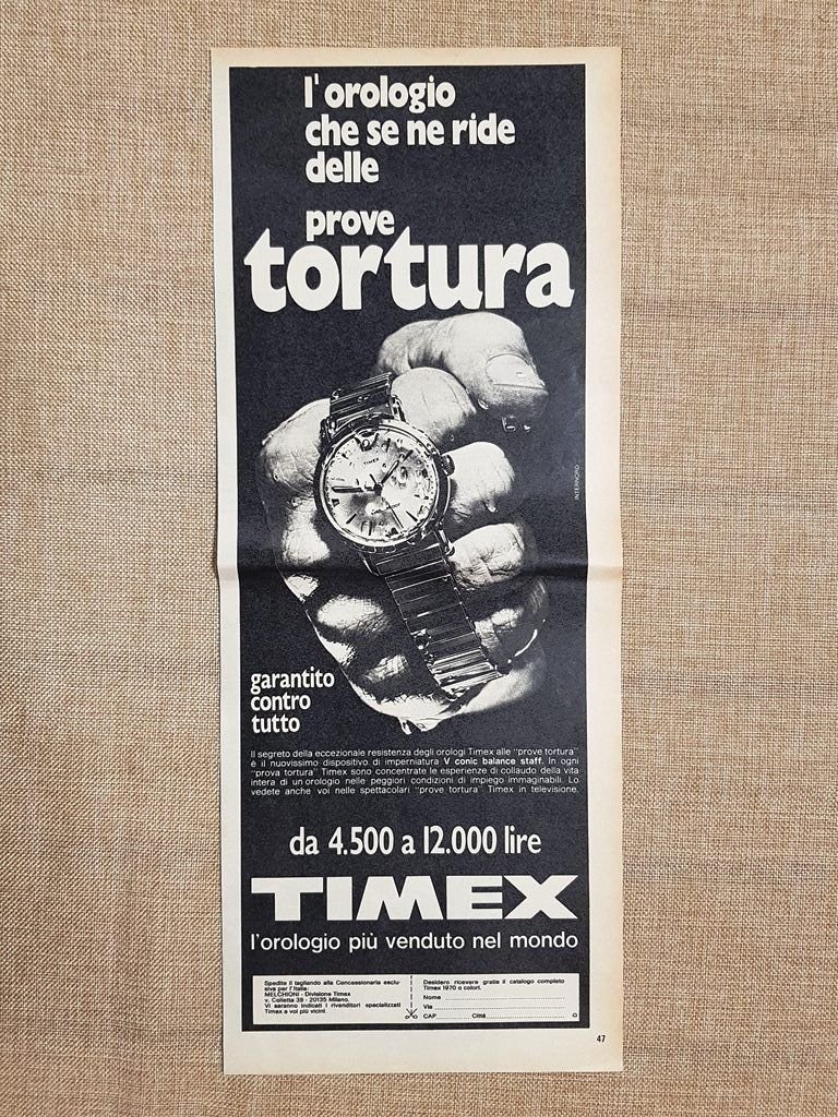 Orologio Timex Pubblicità vintage anni '70 | Immagine principale