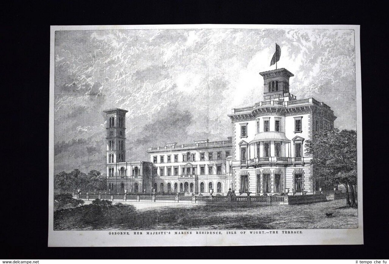 Osborne, residenza marittima Regina Vittoria, Isola di Wight Incisione del …