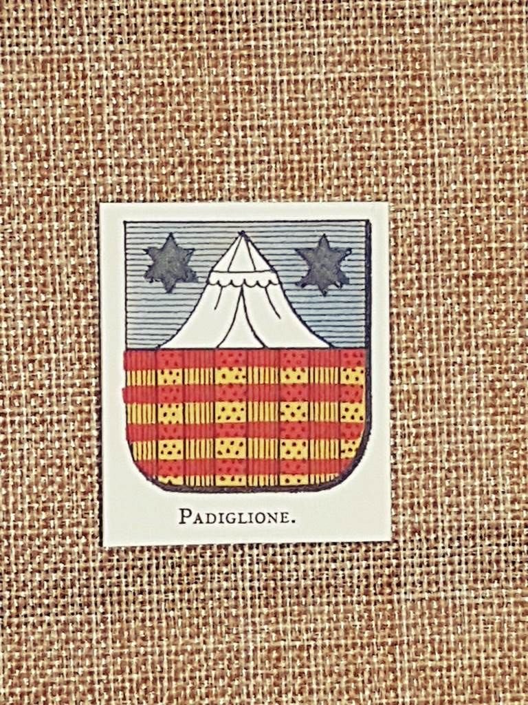 Padiglione Stemma Famiglia Nobile Nobiltà Araldica Stampa del 1999