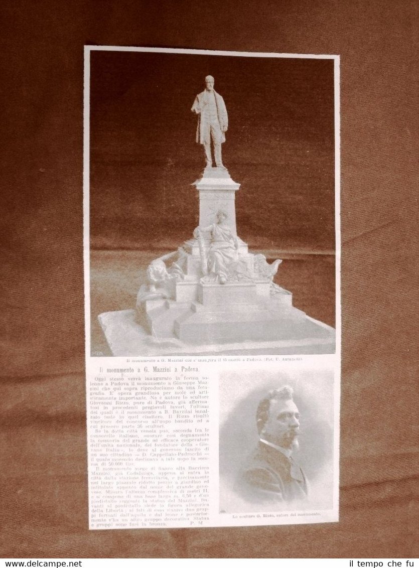 Padova 15 marzo 1903 Inaugurazione del monumento a G. Mazzini …