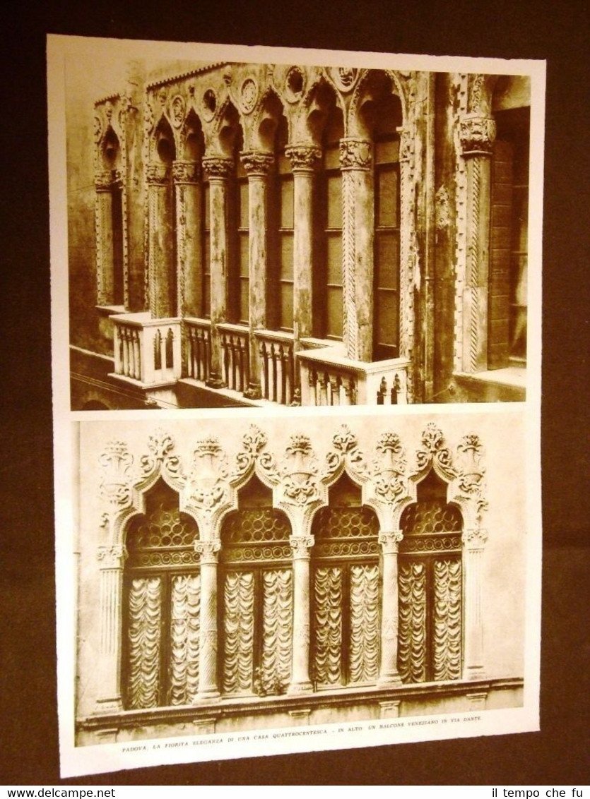 Padova nel 1935 Casa del '400 e balcone veneziano in …
