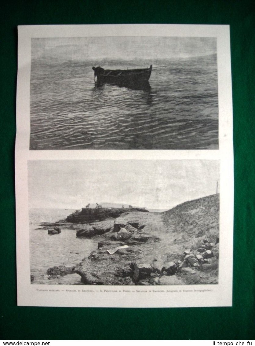 Paesaggi siciliani nel 1893 - Spiaggia in Bagheria + Palermo, …