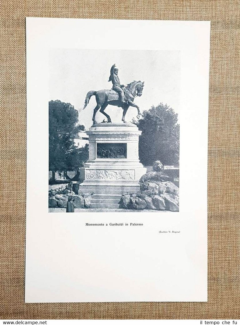 Palermo Monumento a Giuseppe Garibaldi Scultore V. Ragusa Stampa di …