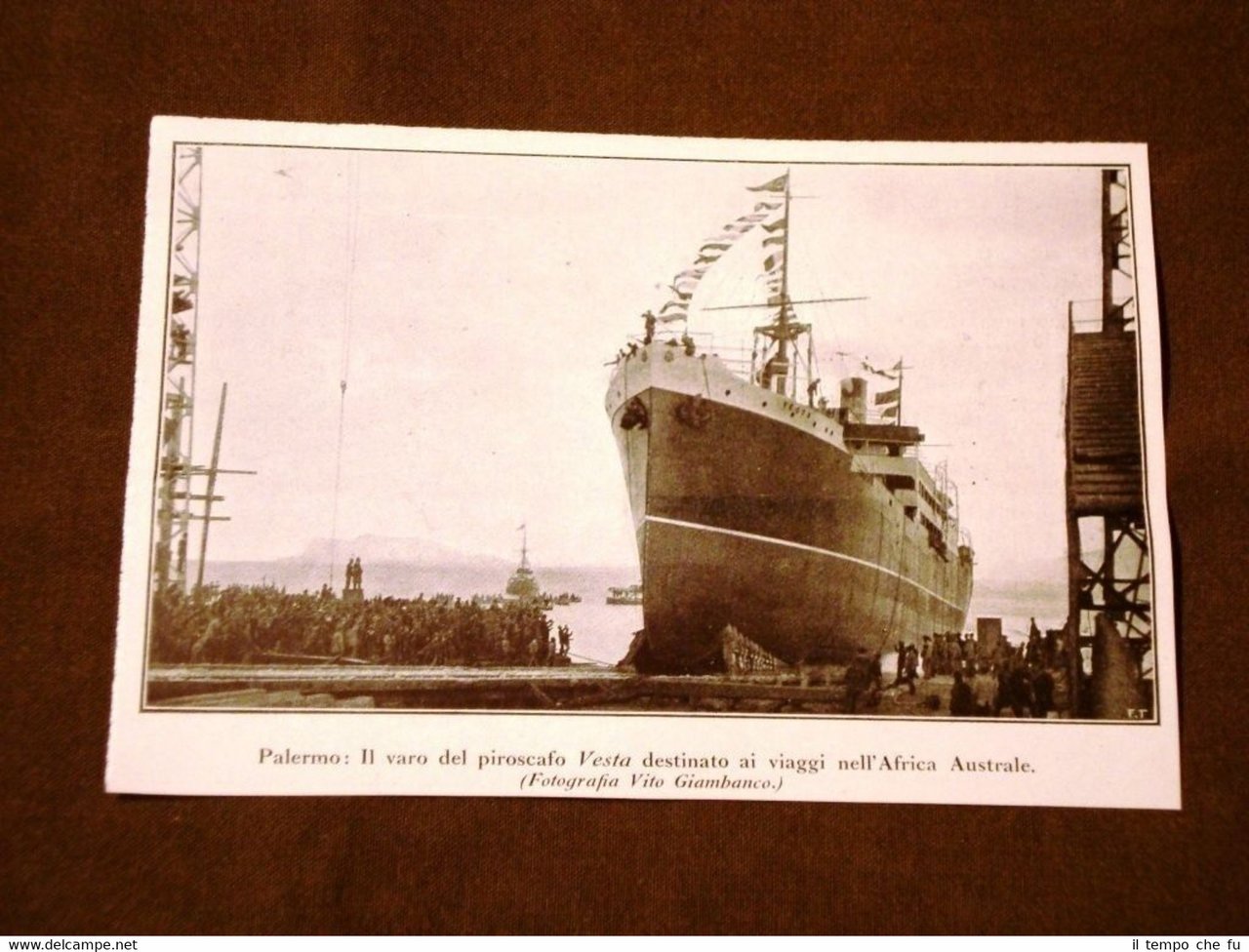 Palermo nel 1923 Varo del piroscafo Vesta destinato ai viaggi …