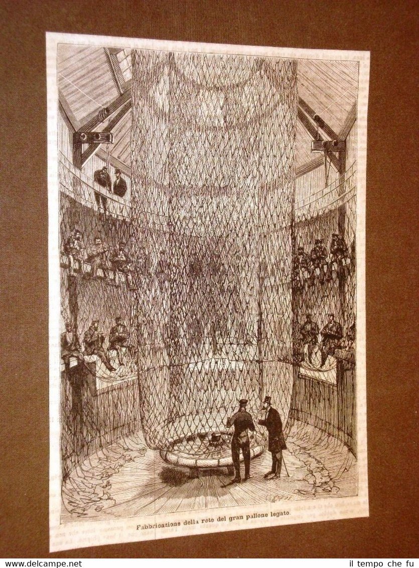 Palloni aerostatici o aerostati nel 1878 Fabbricazione della rete pallone …