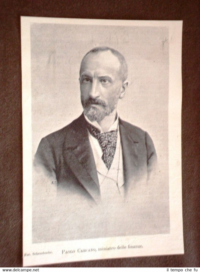 Paolo Carcano nel 1898 Ministro delle finanze