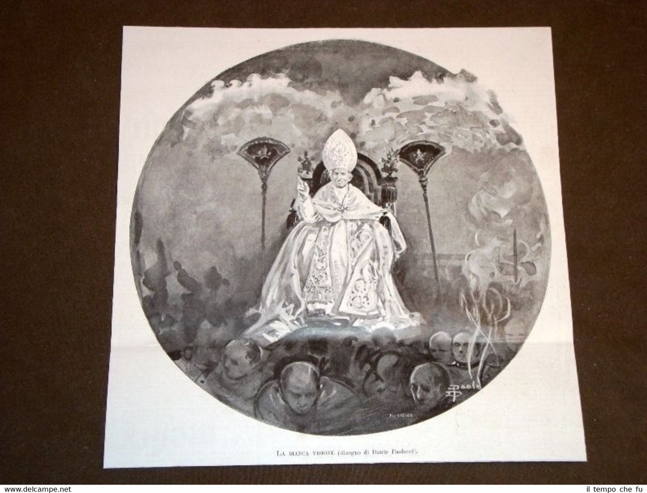 Papa Leone XIII La Bianca visione Disegno di Dante Paolocci