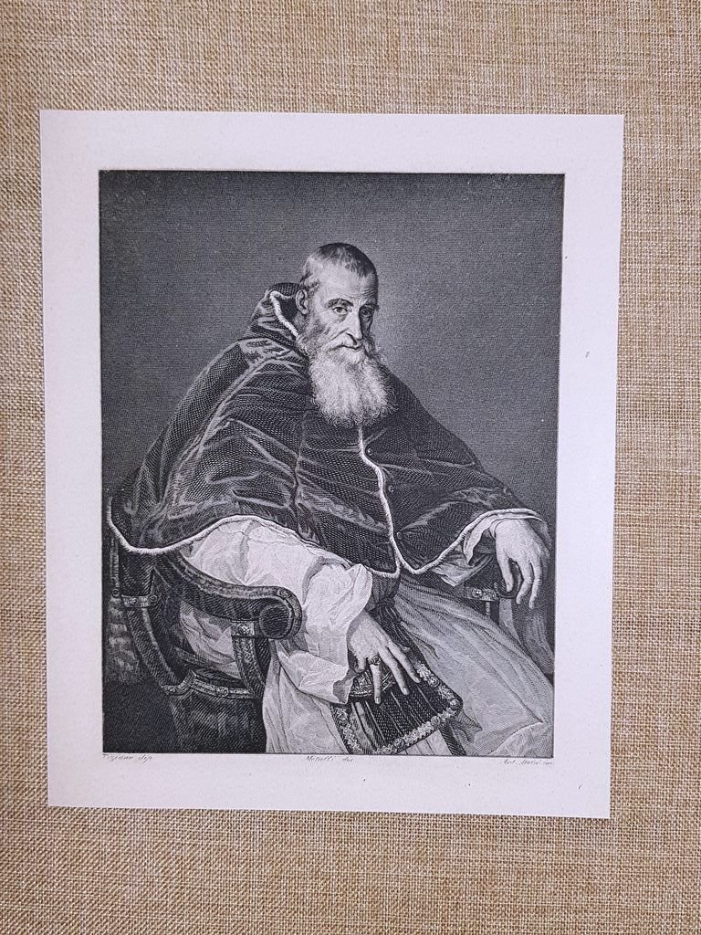 Papa Paolo III 1468–1549 Farnese Gesuiti Concilio Trento Roma Incisione …