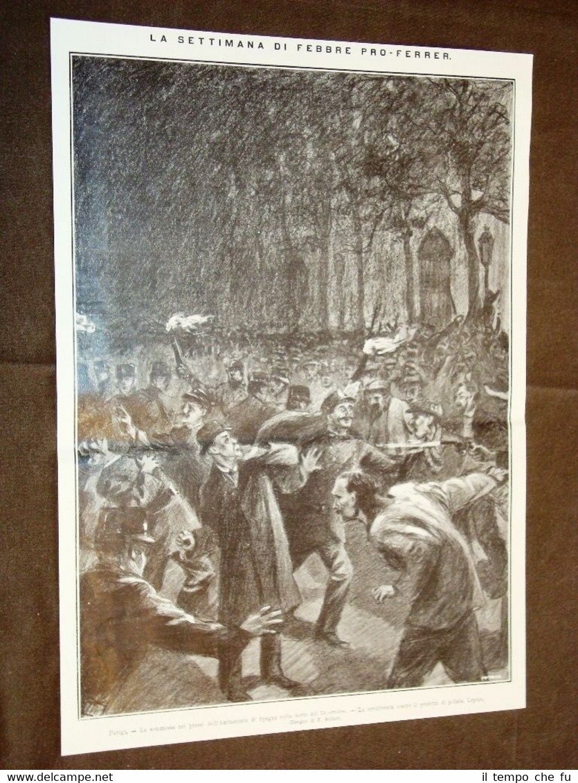 Parigi 13 ottobre 1909 Pro Ferrer Sommossa Ambasciata di Spagna … | Immagine principale