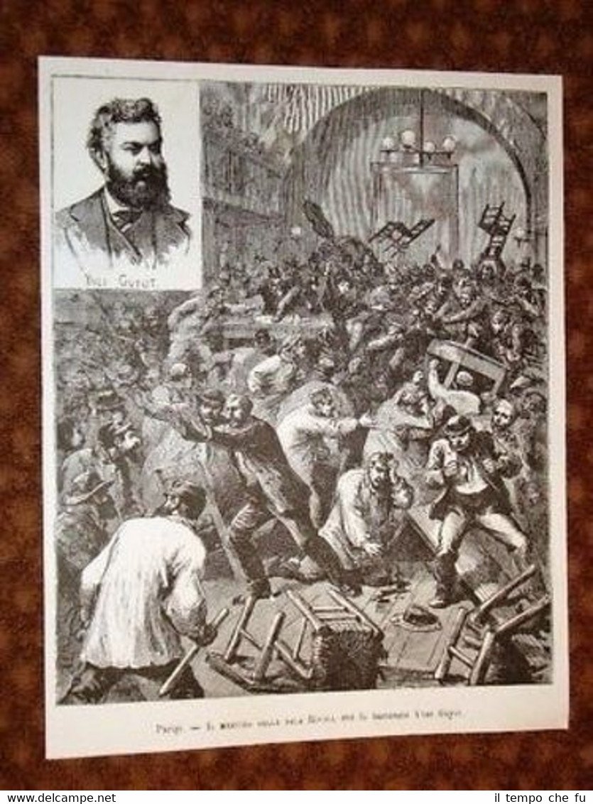 Parigi Meeting Sala Rivoli Yves Guyot viene Bastonato