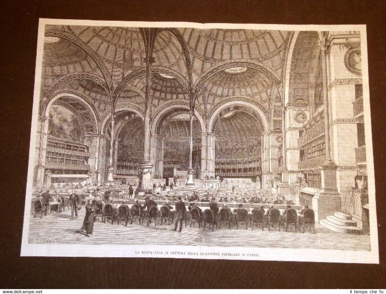 Parigi nel 1869 Nuova Sala di lettura nella Biblioteca imperiale