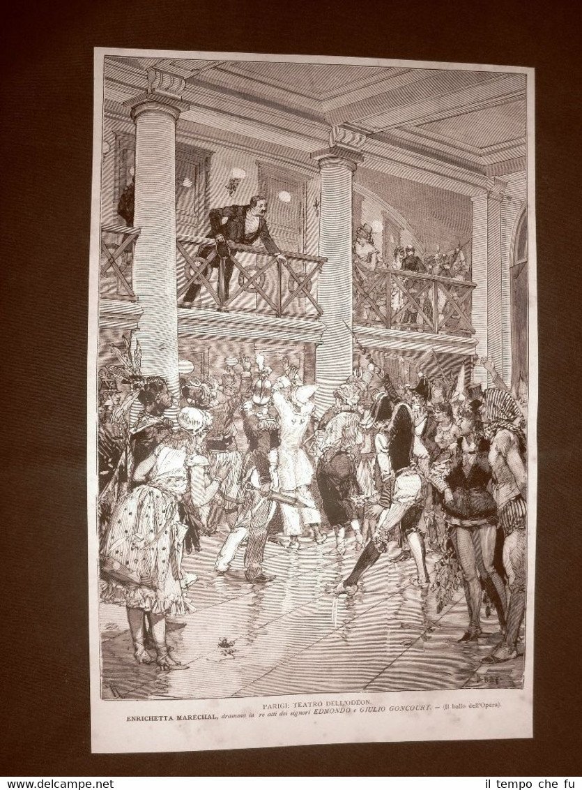 Parigi nel 1885 Teatro dell'Odeon Enrichetta Maréchal Dramma di Goncourt