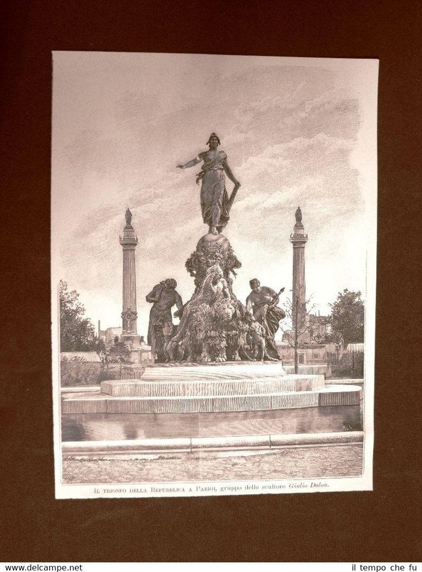 Parigi nel 1899 Inaugurazione Monumento Trionfo della Repubblica - Jules …