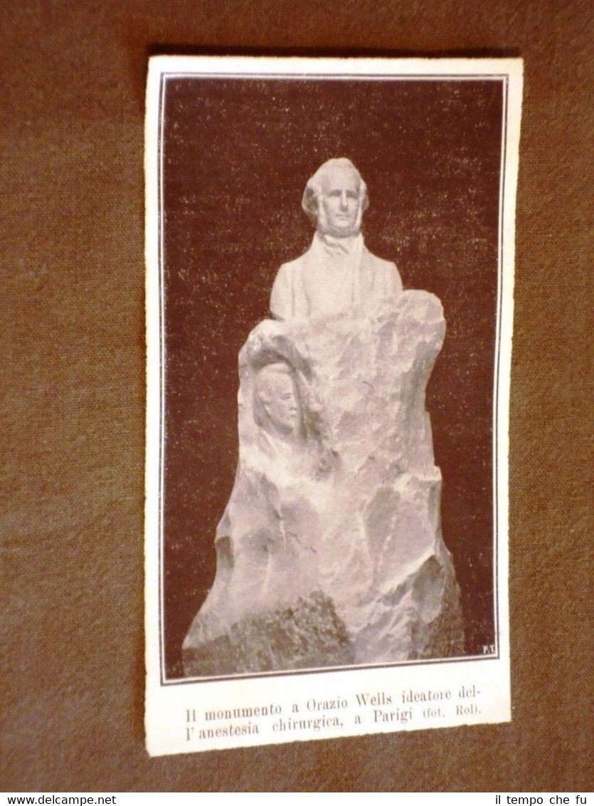 Parigi nel 1910 Monumento a Orazio Wells, ideatore dell'anestesia chirurgica