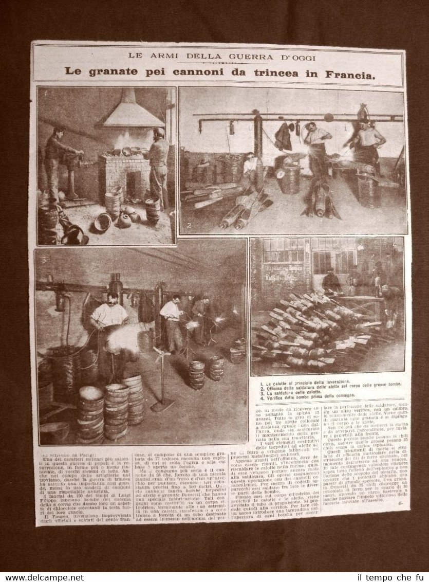 Parigi nel 1916 Realizzazione di granate per cannoni Prima Guerra …