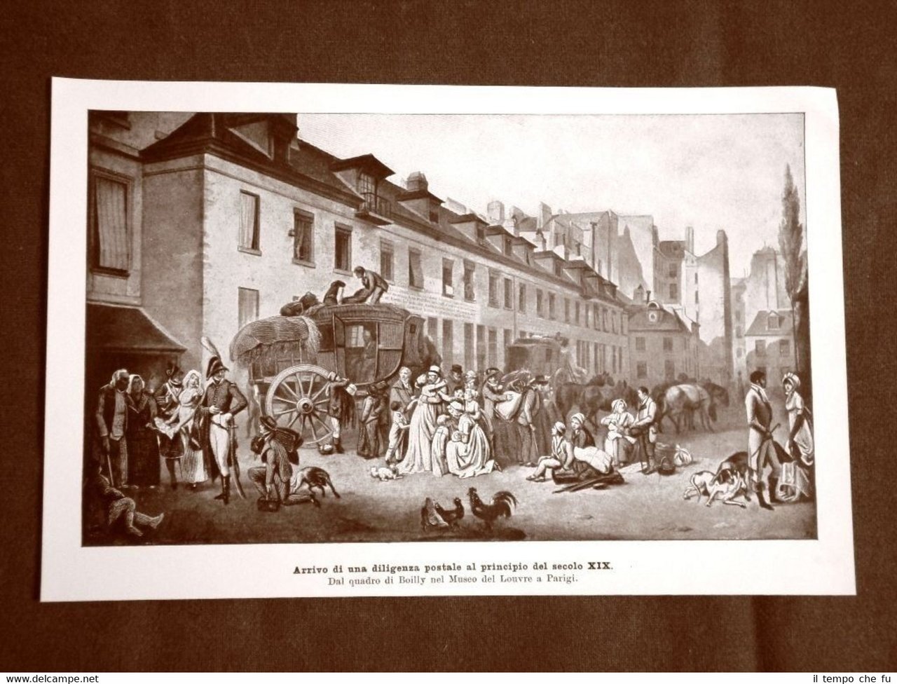 Parigi nell'800 Arrivo di una diligenza postale Quadro di Boilly