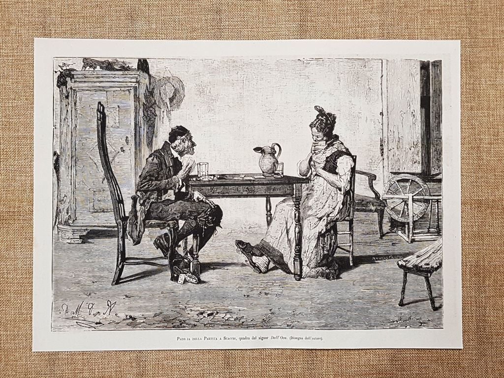 Parodia della partita a scacchi Quadro di Angelo Dall'Oca Bianca …