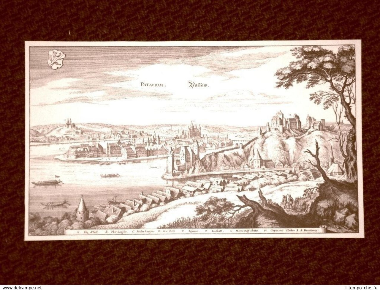 Passavia - Passau Germania Incisione di Merian Matthäus del 1640 …