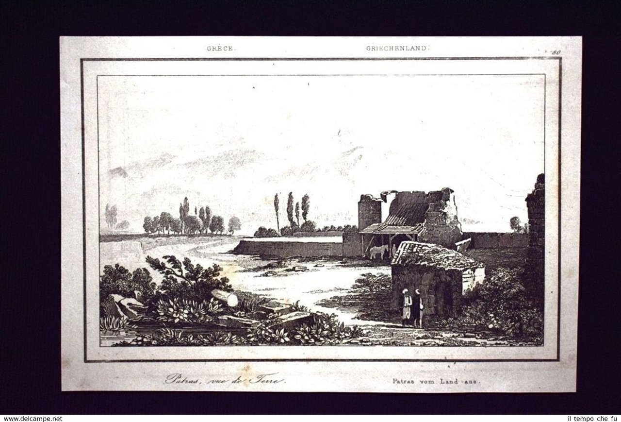 Patrasso vista da terra, Grecia Incisione del 1850 L'Univers pittoresque | Immagine principale