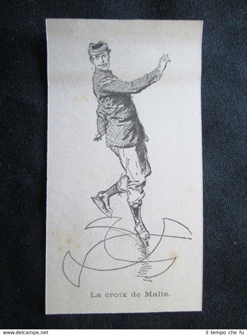 Pattinaggio mondano – La croce di Malta Incisione del 1894