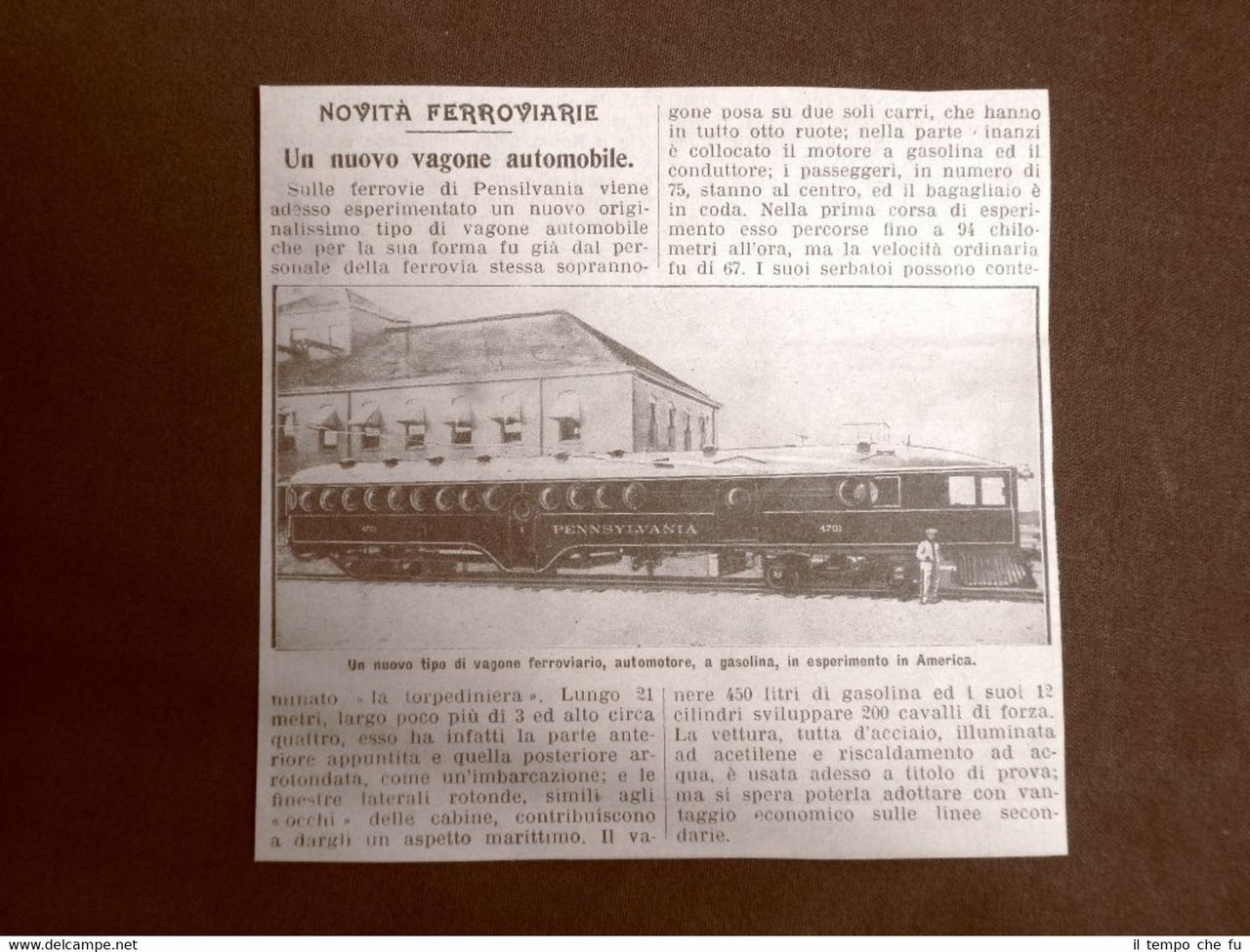 Pensilvania nel 1910 Nuovo vagone ferroviario a gasolina Treni e …