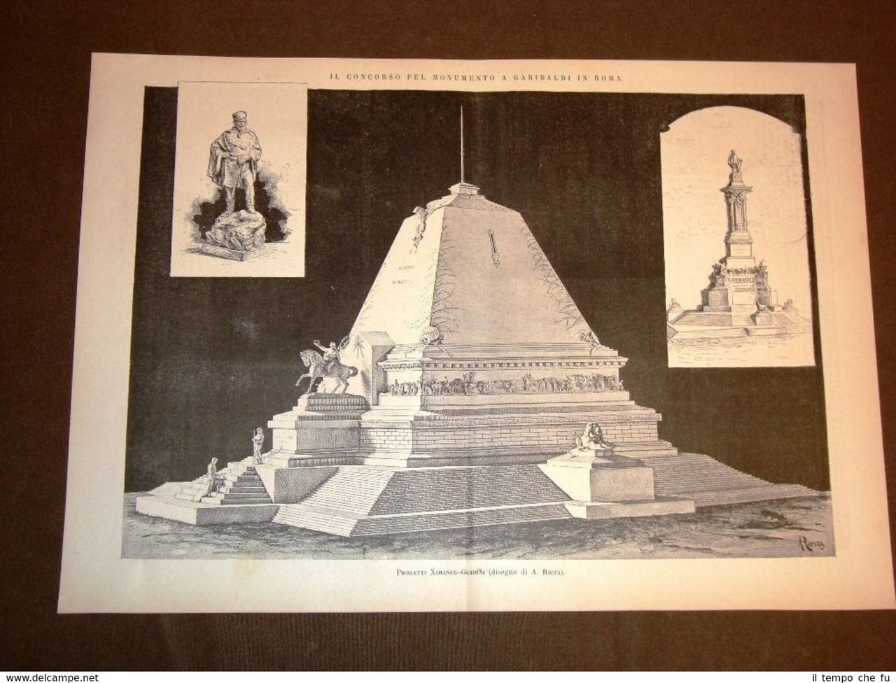 Per il concorso monumento a Garibaldi a Roma nel 1884 …