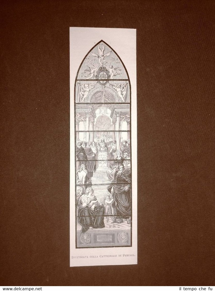 Perugia nel 1877 Vetrata o Invetrata della Cattedrale | Immagine principale