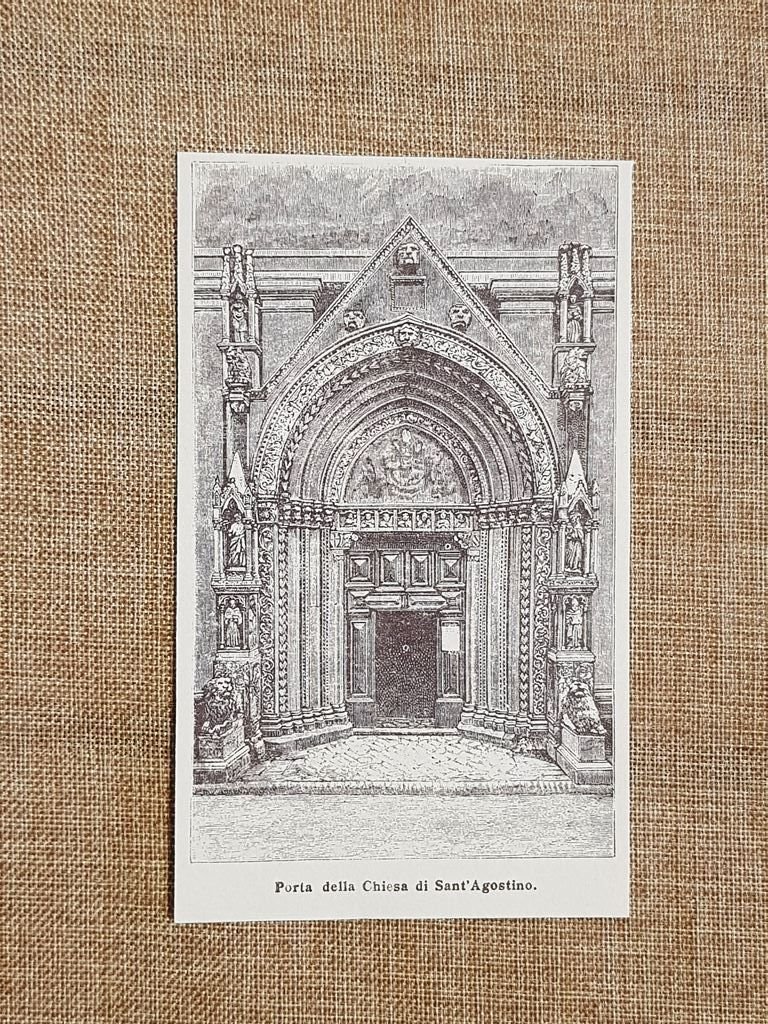 Pesaro nell'800 Porta della Chiesa di Sant'Agostino Marche