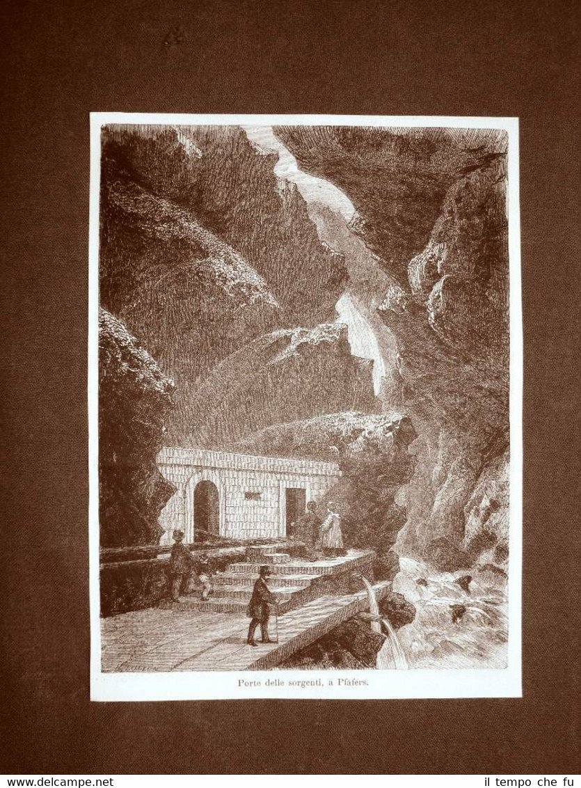Pfafers nel 1863 Porte delle sorgenti Svizzera