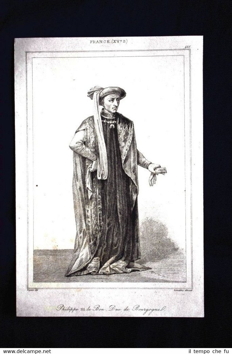 Philippe III le Bon de Borgogne, France Incisione del 1850 …
