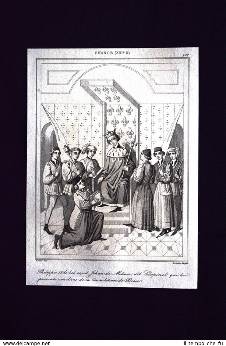 Philippe IV recoit Jean de Meun, France Incisione del 1850 … | Immagine principale